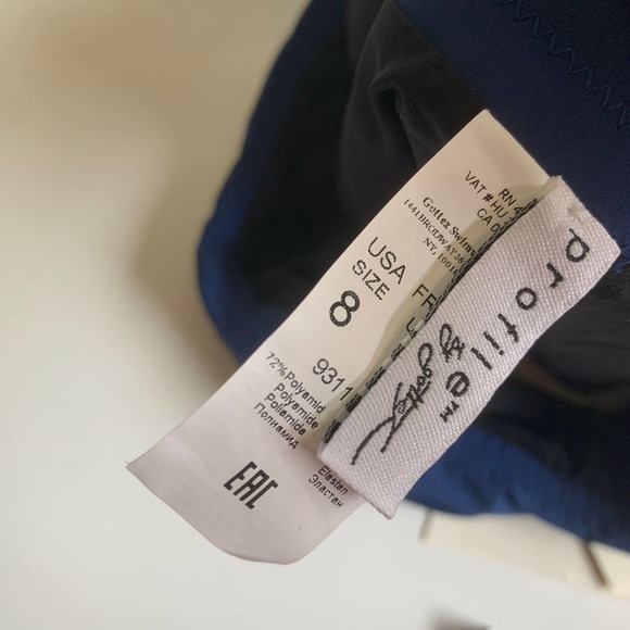 Profile by Gottex 8 Shirred Bikini Bottoms Navy Blue High Rise Waisted Sexy NEW - Picture 8 of 10